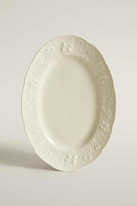 PORCELÆNSFAD MED DRUER - fløde fra Zara - Billede 0
