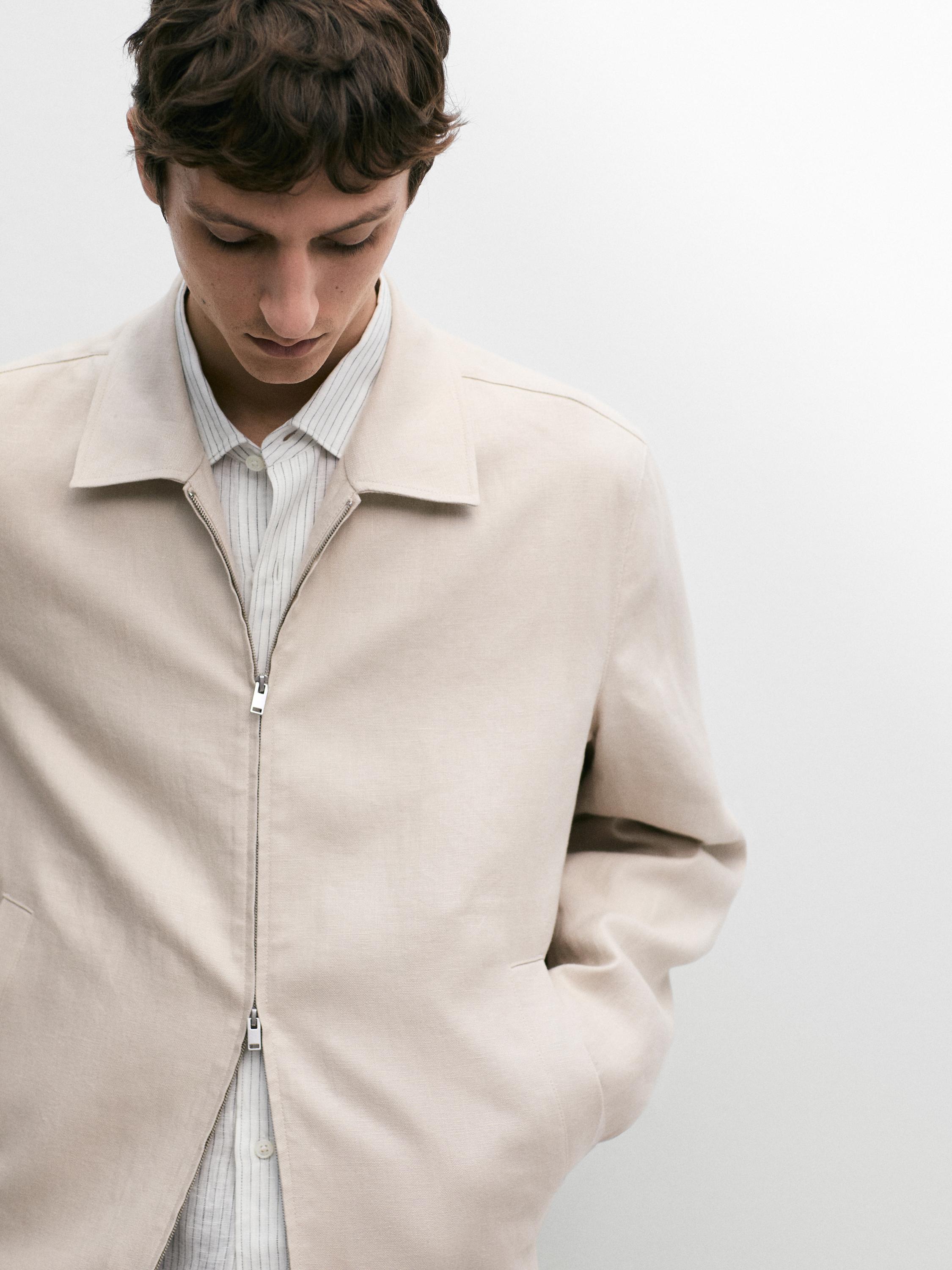 Veste bomber total look 100 % lin