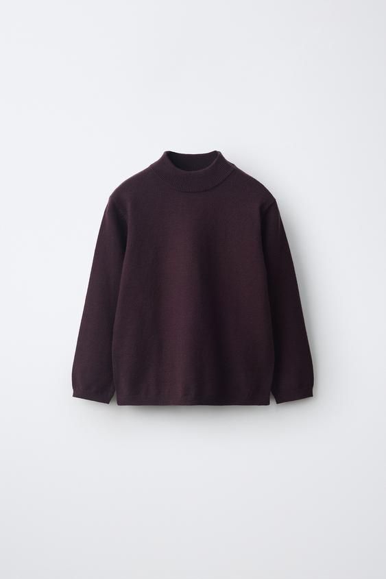 HIGH NECK KNIT JUMPER - Brown by Zara - Image 0
