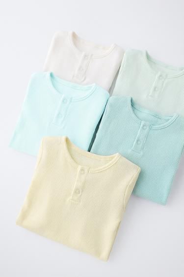 LOT DE CINQ BODYS COL TUNISIEN MANCHES COURTES - Multicolore de Zara - Image 4