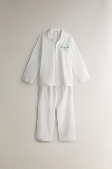 RUE DU BAC ADULT LONG SET OF PYJAMAS - White by Zara - Image 0