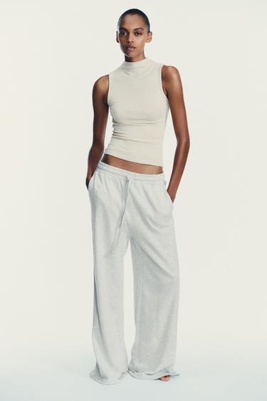 COTTON MODAL TOP - Stone by Zara
