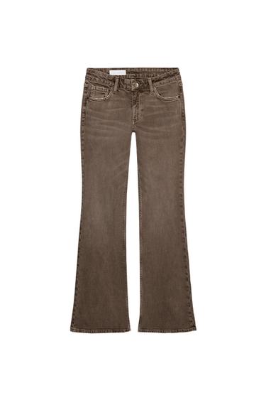 Zara TRF BOOTCUT LOW RISE JEANS - Brown