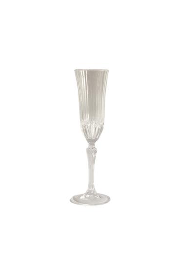ENGRAVED-EFFECT CRYSTALLINE FLUTE GLASS - Transparent by Zara
