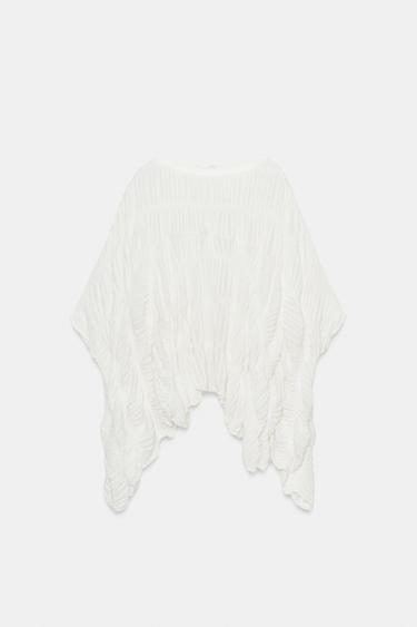 TOP CAPE TEXTURÉ - Blanc de Zara - Image 5