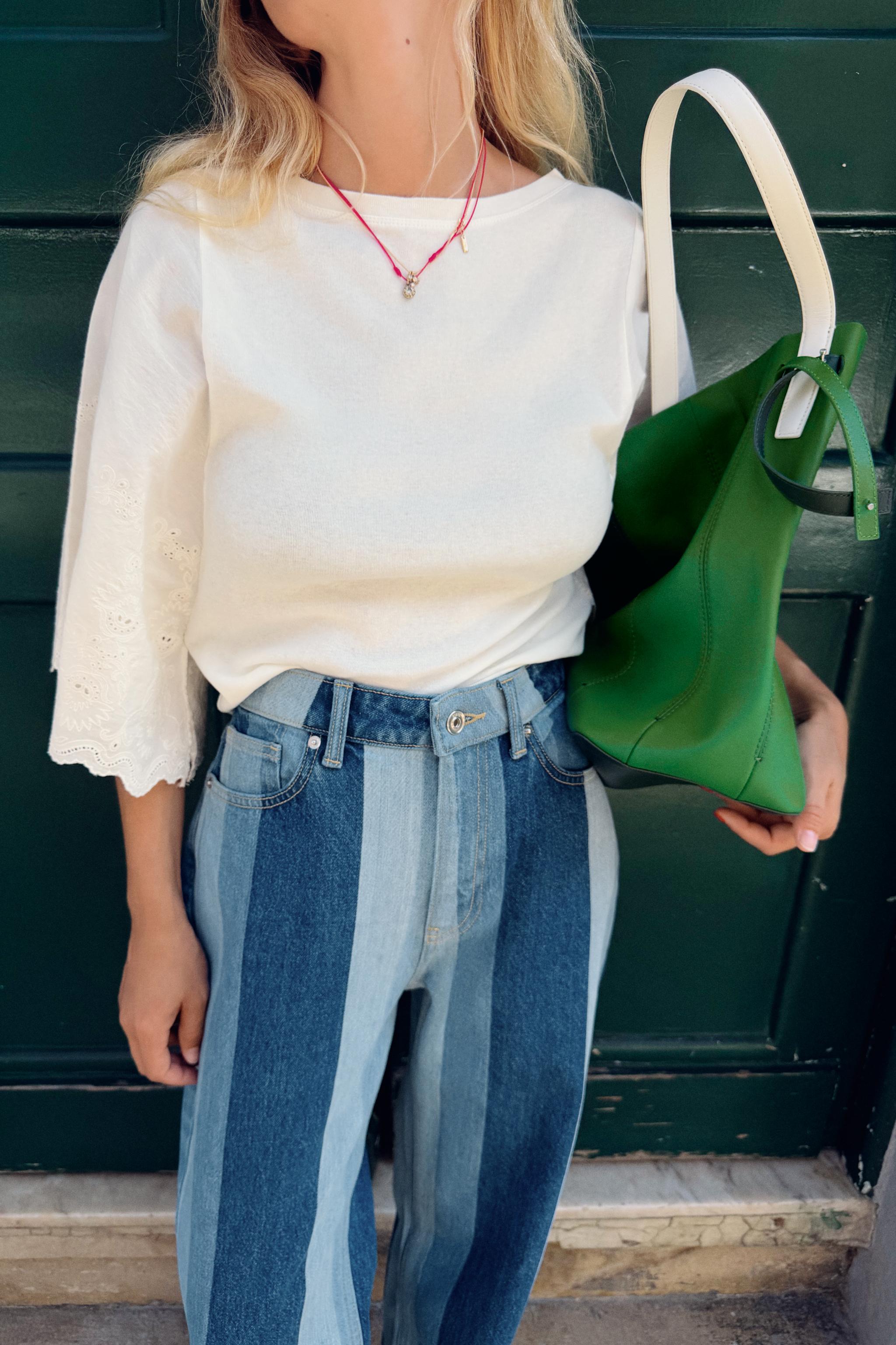 EMBROIDERED COMBINATION T-SHIRT