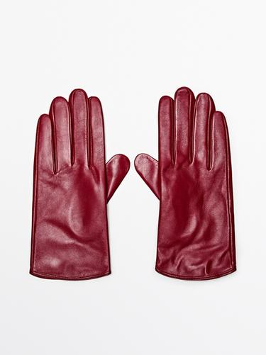 Zara Nappa leather gloves - Red