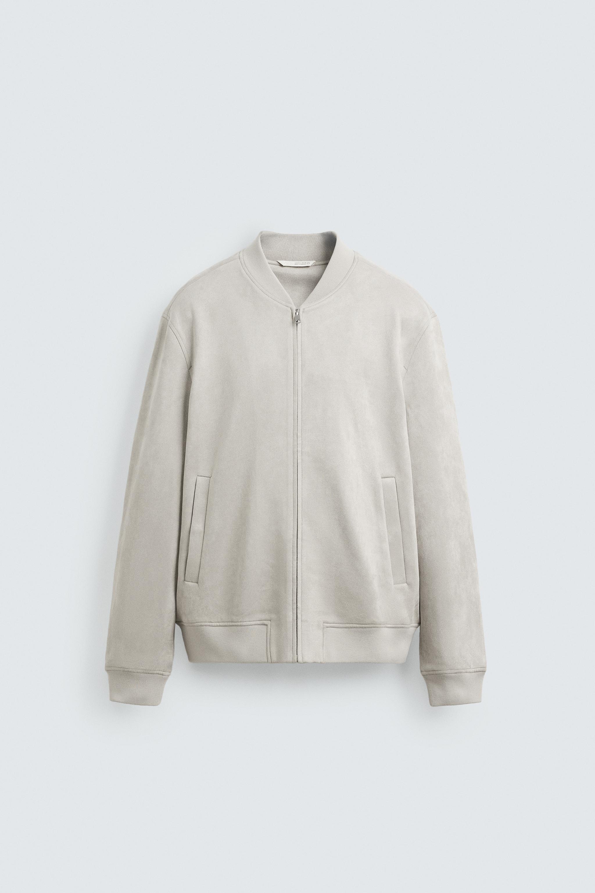 FAUX SUEDE BOMBER JACKET - Beige | ZARA United Kingdom