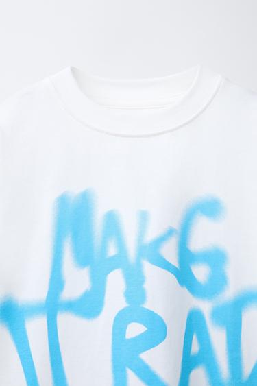 T-SHIRT IMPRIMÉ ÉTIQUETTE - Blanc cassé de Zara - Image 2