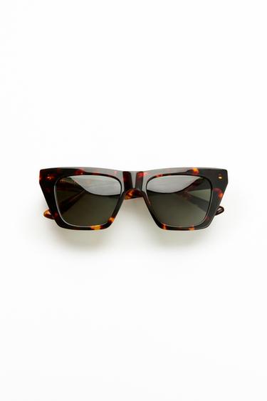 TORTOISESHELL-EFFECT CAT EYE SUNGLASSES - Brown by Zara
