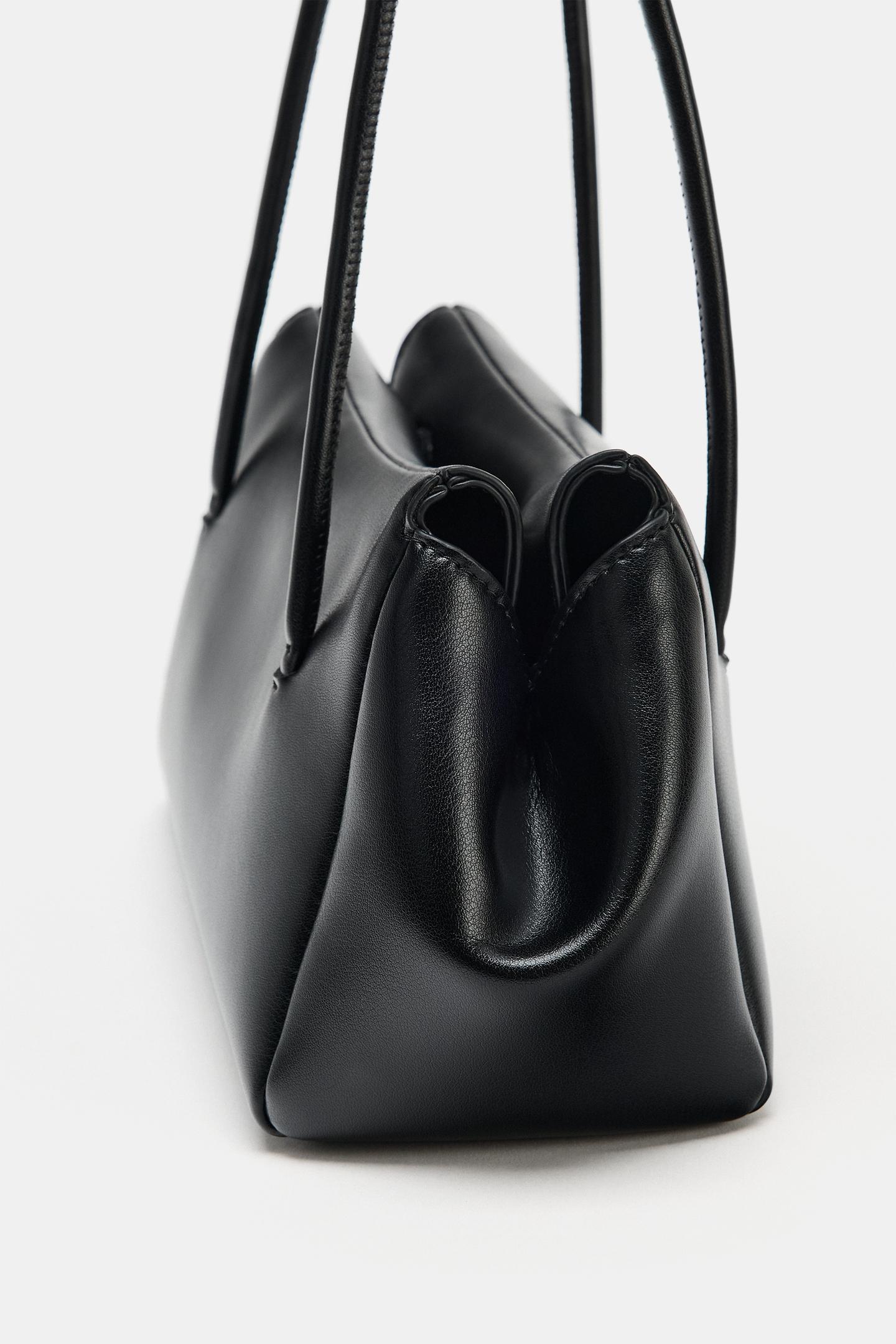 Женская сумка Zara Elongated Shoulder, цвет: Чёрный — фото 3