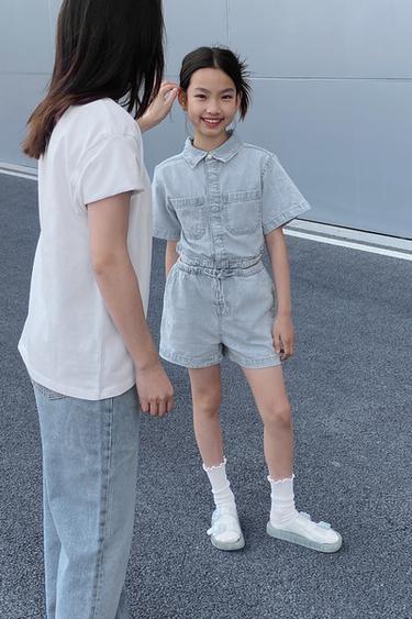 DENIM CUT-OUT JUMPSUIT - Blue by Zara