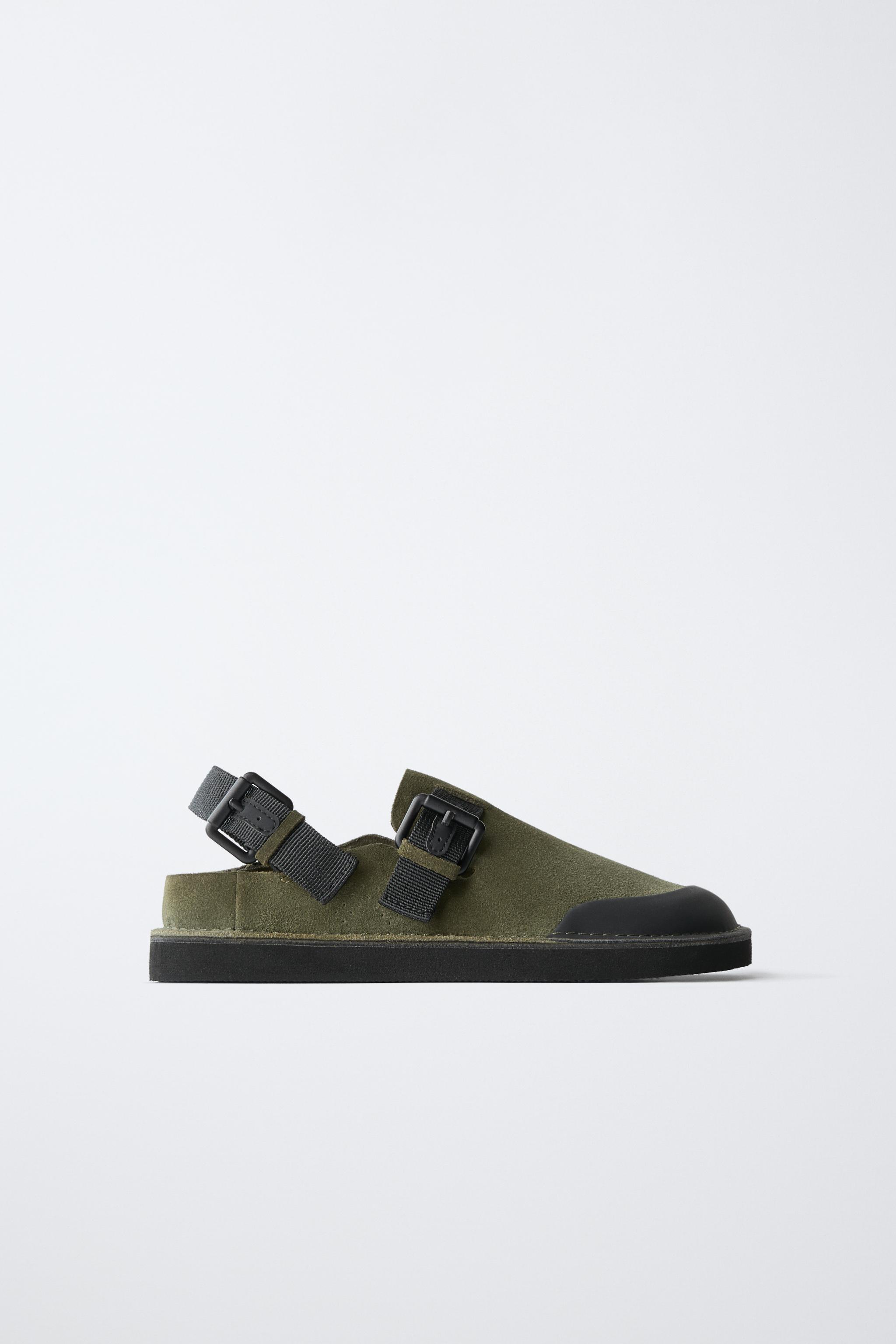 BUCKLE CLOGS — Khaki Green