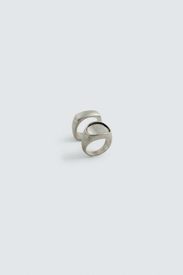 COMBINED RINGS PACK OF 2 - Silver by Zara - Image 3