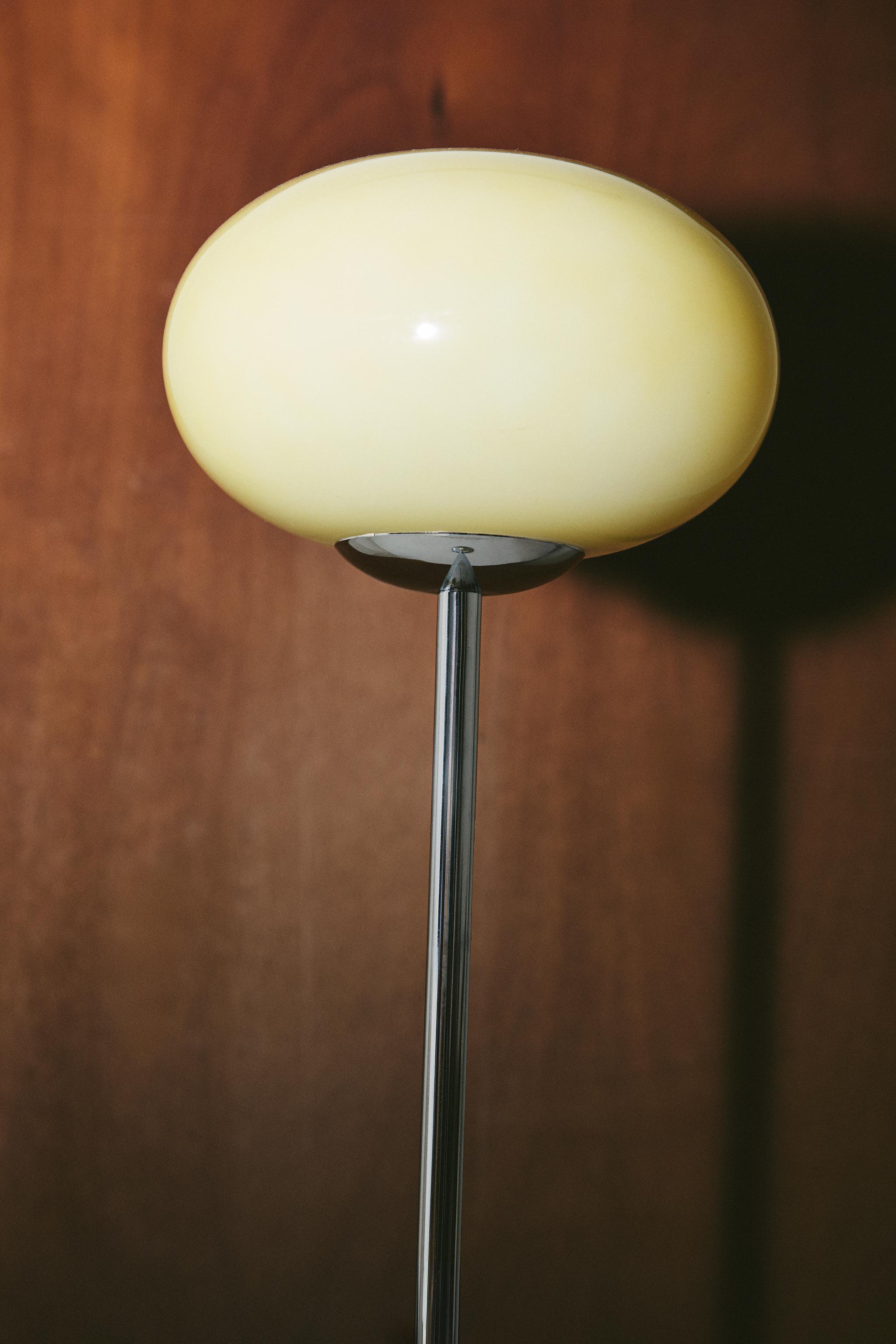 GLASS AND METAL FLOOR LAMP