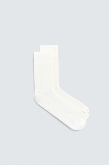 2-PACK OF RIBBED SOCKS - Oyster-white by Zara