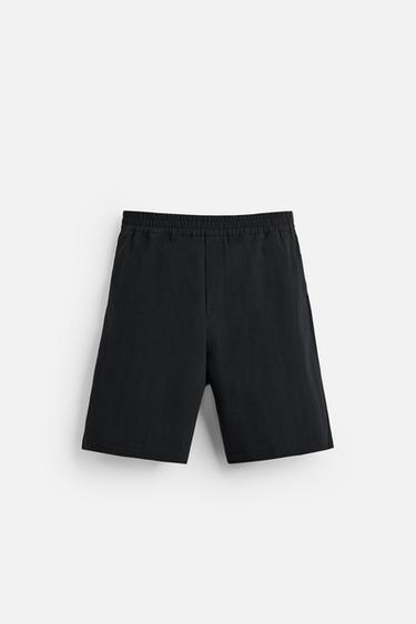 BERMUDA RELAXED FIT ALGODÓN - Negro de Zara - Imagen 0