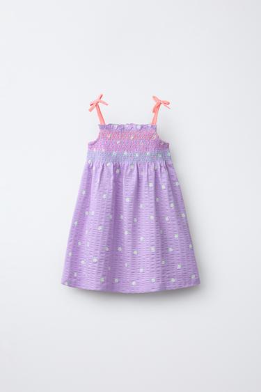 Zara ELASTICIZED FLORAL PRINT DRESS - Mauve