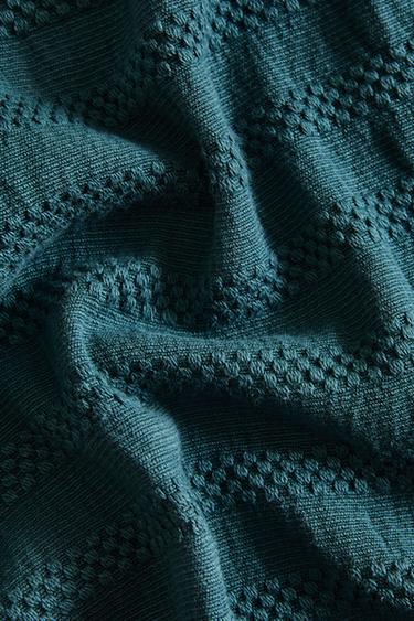 COUVRE-LIT ENFANT TEXTURE RAYURES - Bleu de Zara - Image 3