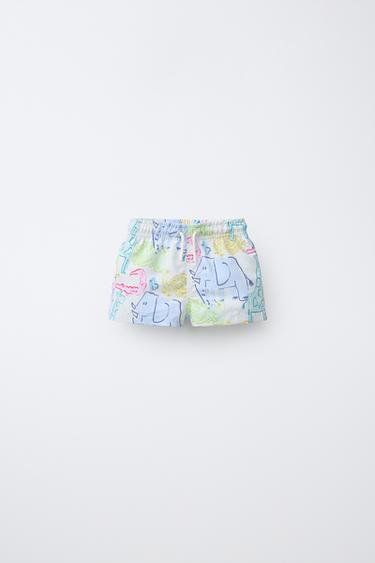 Zara 2-6 YEARS/ ANIMAL SWIM SHORTS - Multicolored