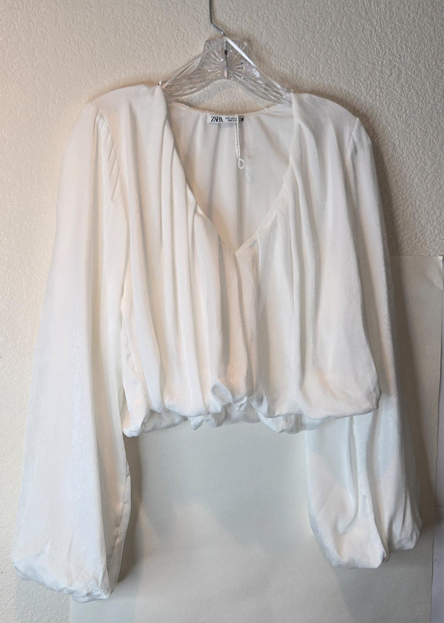 BALLOONED CROP TOP SECOND HAND | Zara Preowned