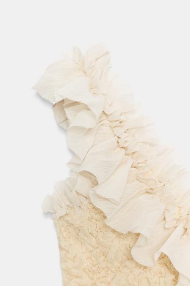 TOP ROMANTIQUE EN MAILLE BIMATIÈRE - rose poudré de Zara - Image 8