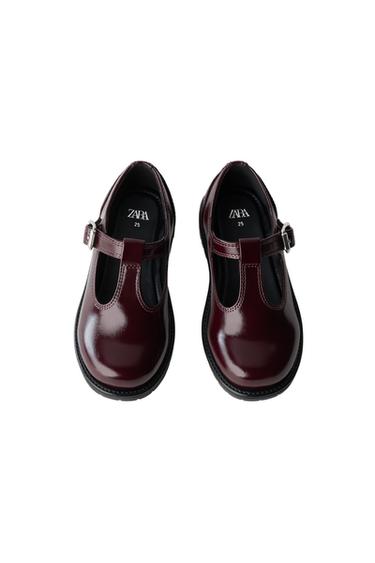 T-STRAP SHOES — Burgundy Red 2