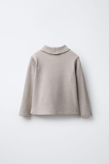HAUT CÔTELÉ À COL ROULÉ - Kaki clair de Zara - Image 1