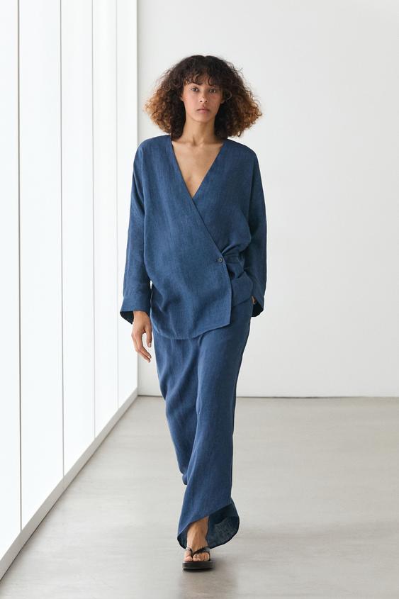 Total look linen trousers from Zara - $180