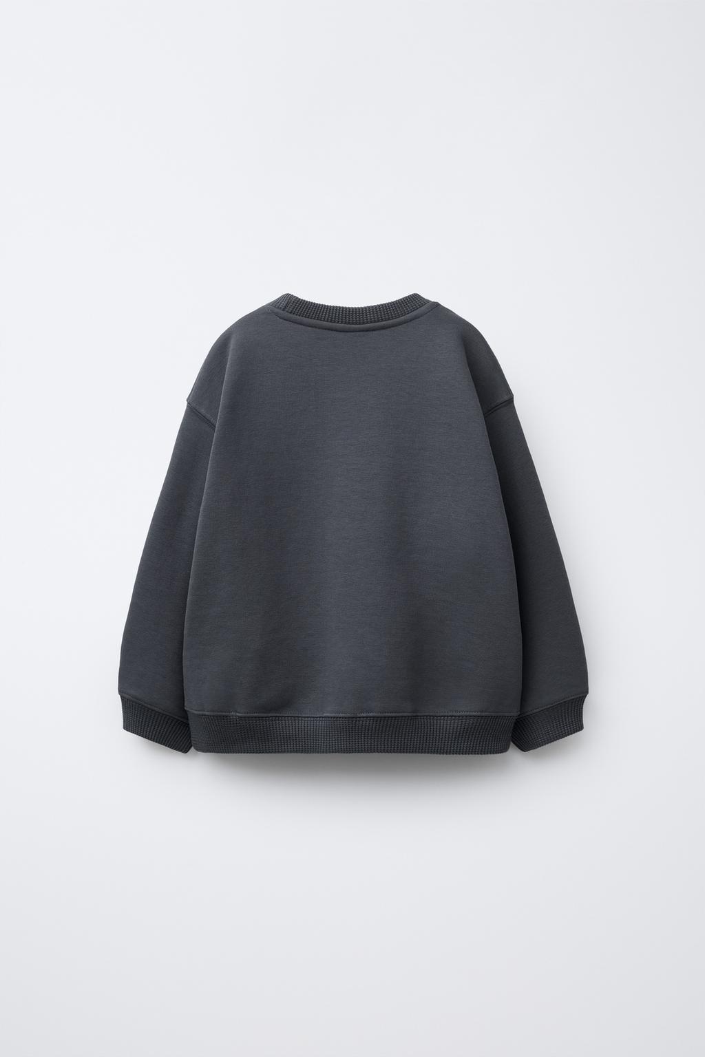 WAFFLE DETAIL SWEATSHIRT