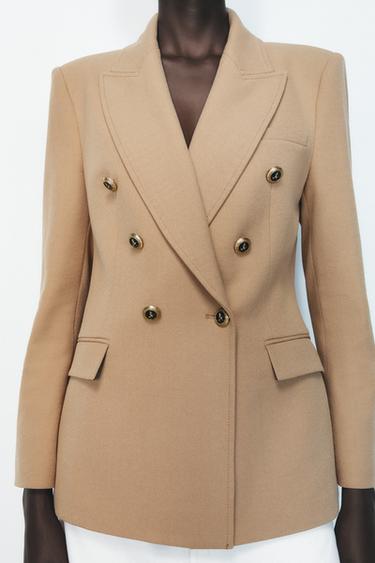 BLAZER ENTALLADA CRUZADA - Tostado de Zara