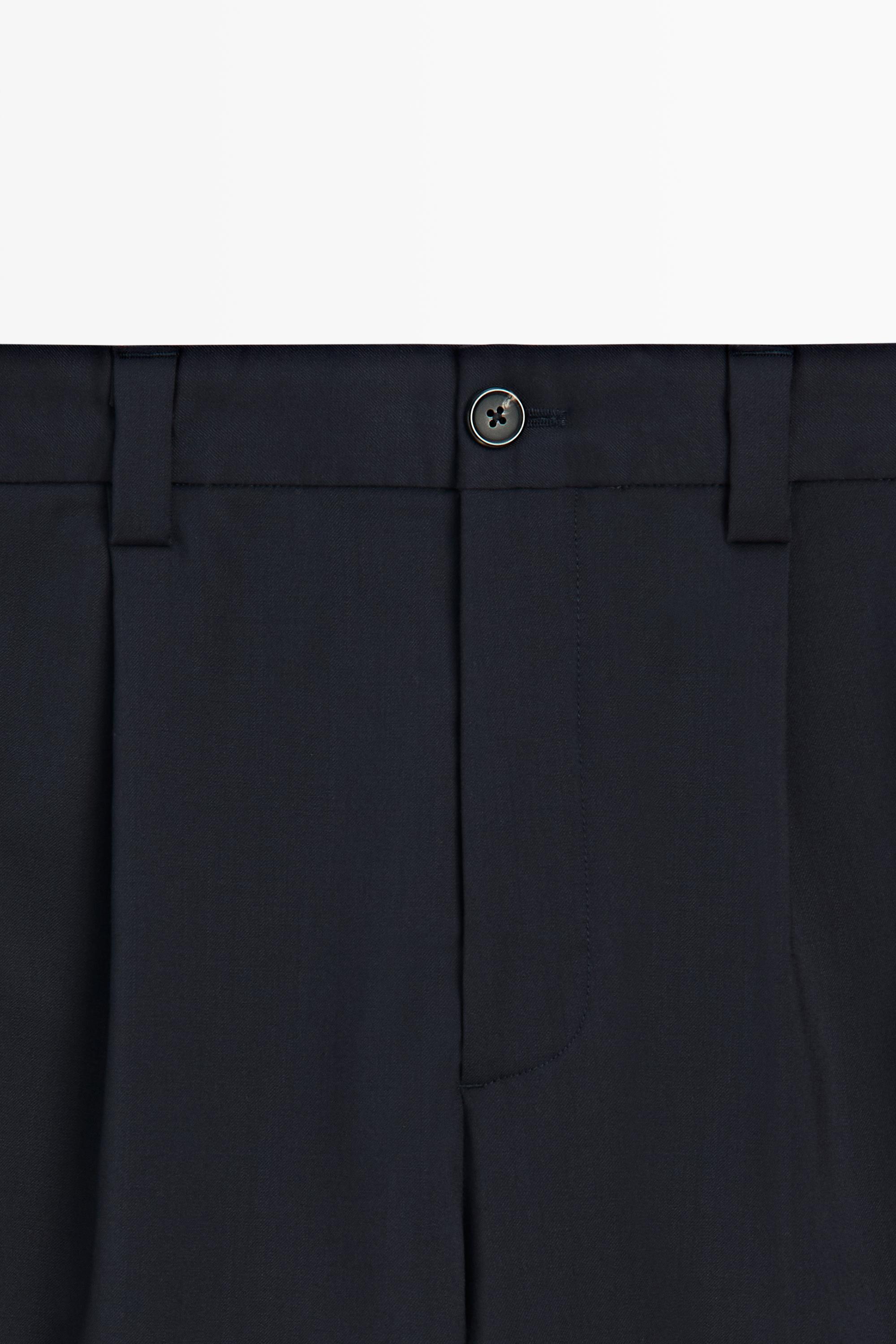 Pantalon straight 100 % laine