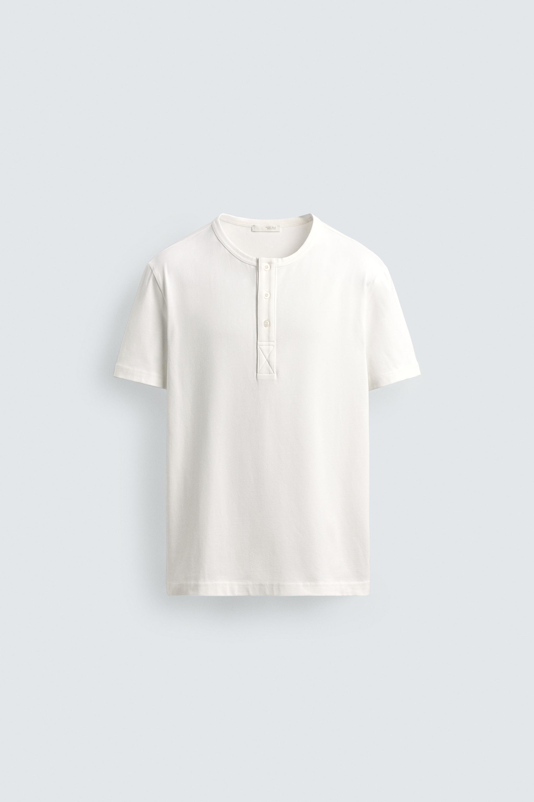 HENLEY NECK T-SHIRT