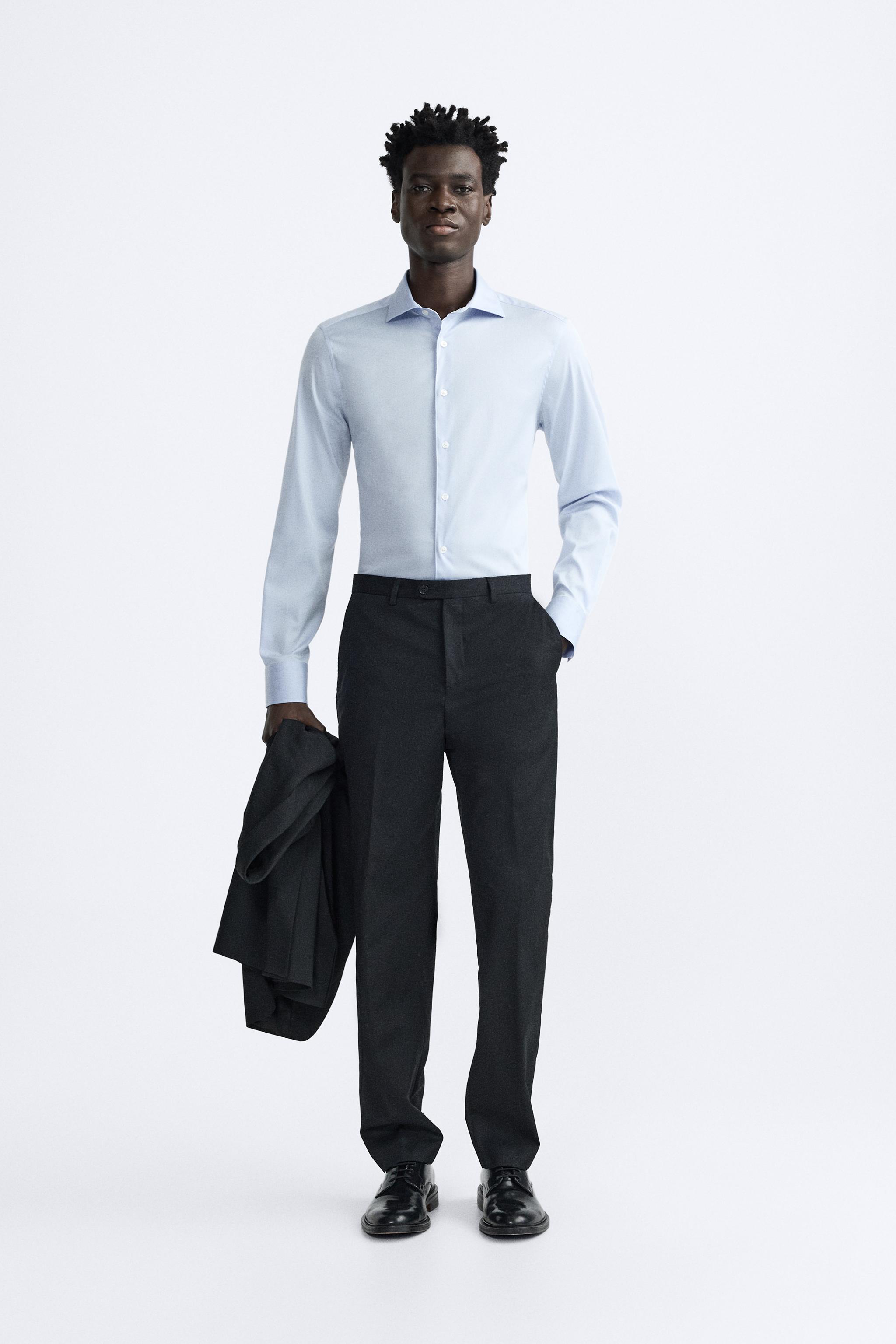 TEXTURED WEAVE TWILL SHIRT - Sky blue | ZARA United States