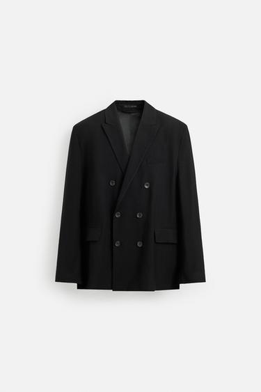 Zara RELAXED FIT FLUID BLAZER - Blue