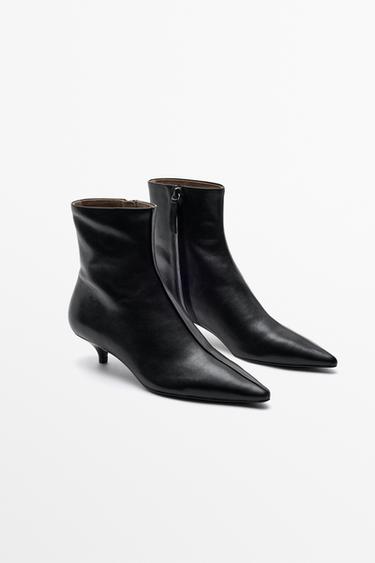 Leather low-heel ankle boot — Black 2