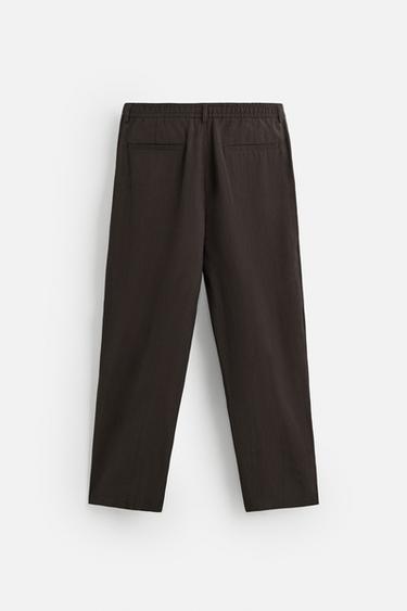 FLOWING PLEATED TROUSERS - Chocolate by Zara - Image 8