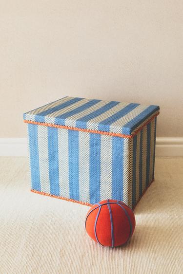 KIDS' COLLAPSIBLE STRIPED BASKET - Blue by Zara