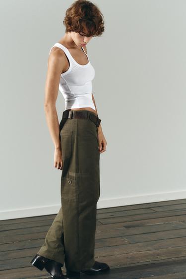 BALLOON CARGO TROUSERS - Dark khaki by Zara - Image 5