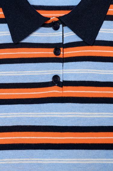 POLO EN MAILLE À RAYURES - Multicolore de Zara - Image 8