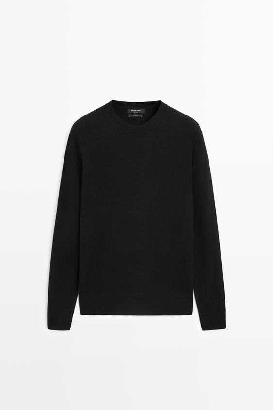 Zara Knit 100% cashmere round neck sweater - Black - Image 0