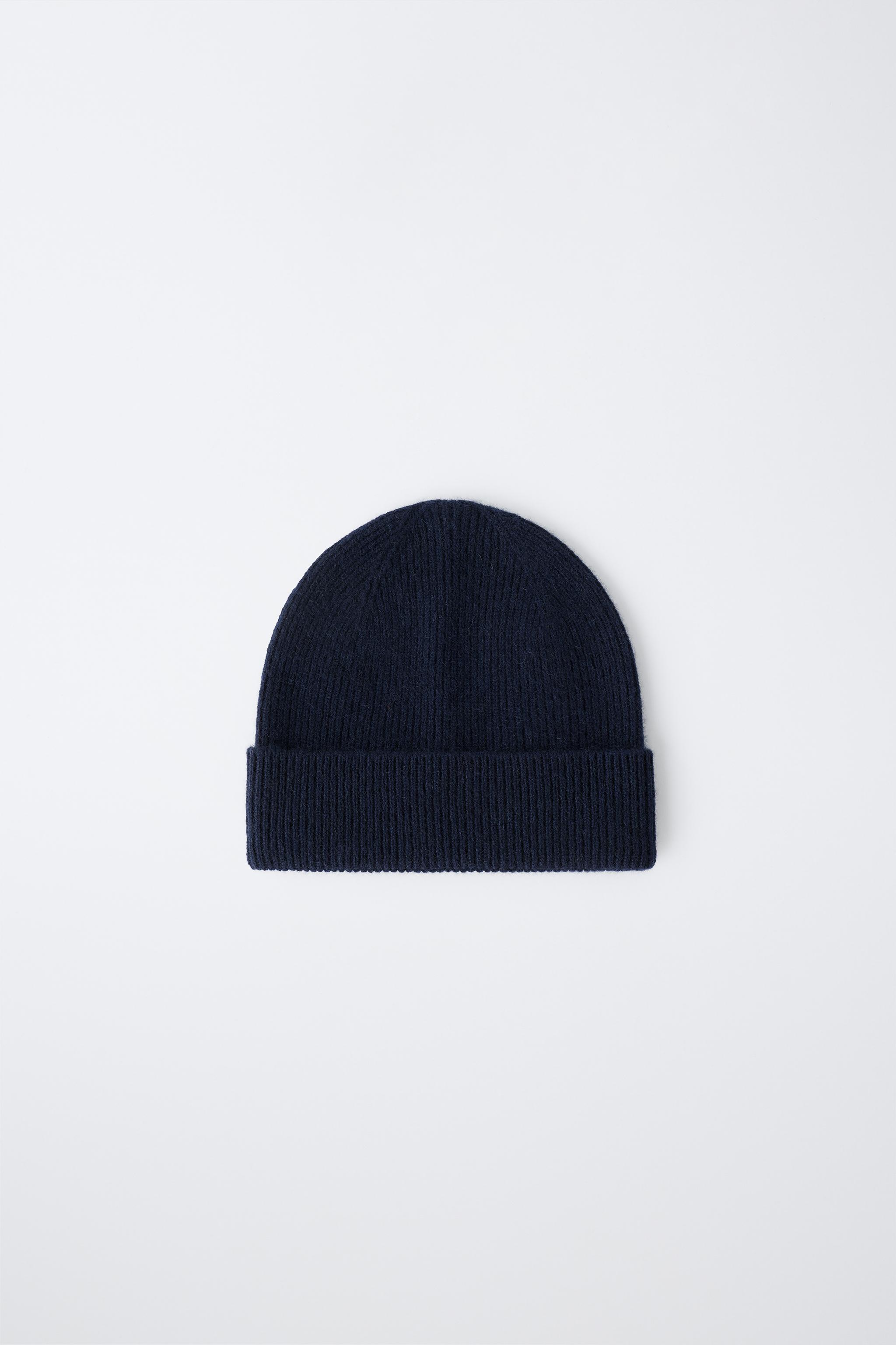 100% CASHMERE BEANIE — Bluish