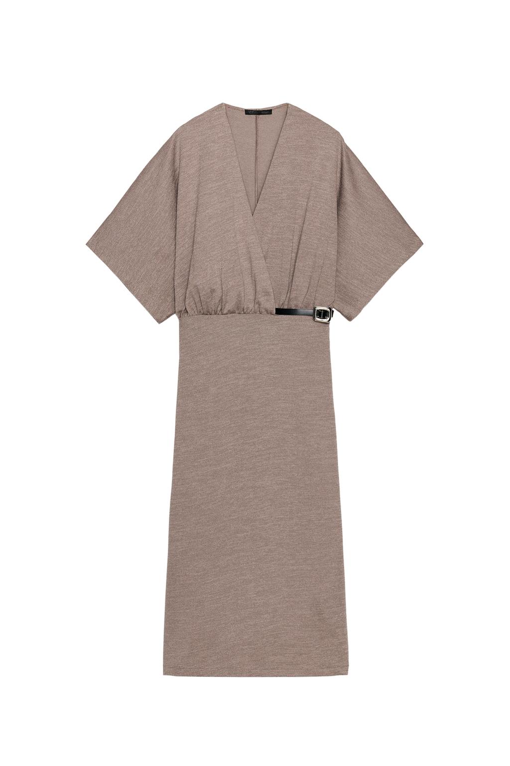BELTED PIQUE MIDI DRESS - image 3