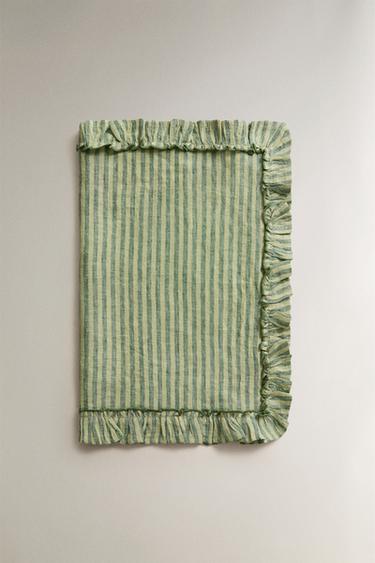 SET DE TABLE LIN VOLANT - Vert de Zara - Image 1