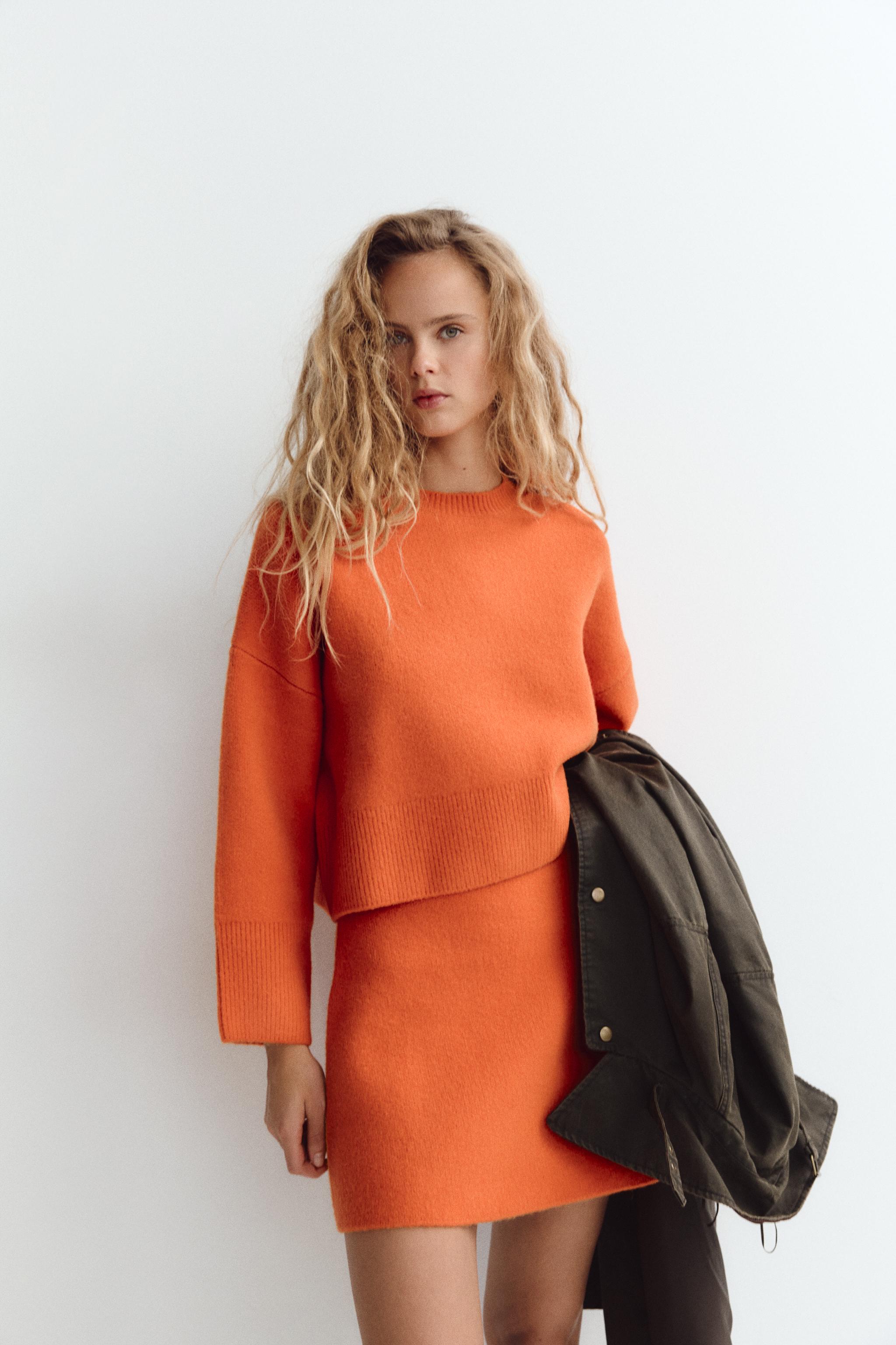 Julio Sueter Tejido Naranja Outfit Sweater Naranja Cárdigan