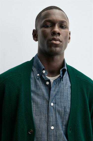 GILET EN LAINE ET CACHEMIRE - Vert de Zara - Image 4