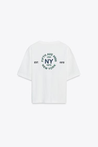 TEXT COTTON T-SHIRT - Ecru by Zara - Image 5