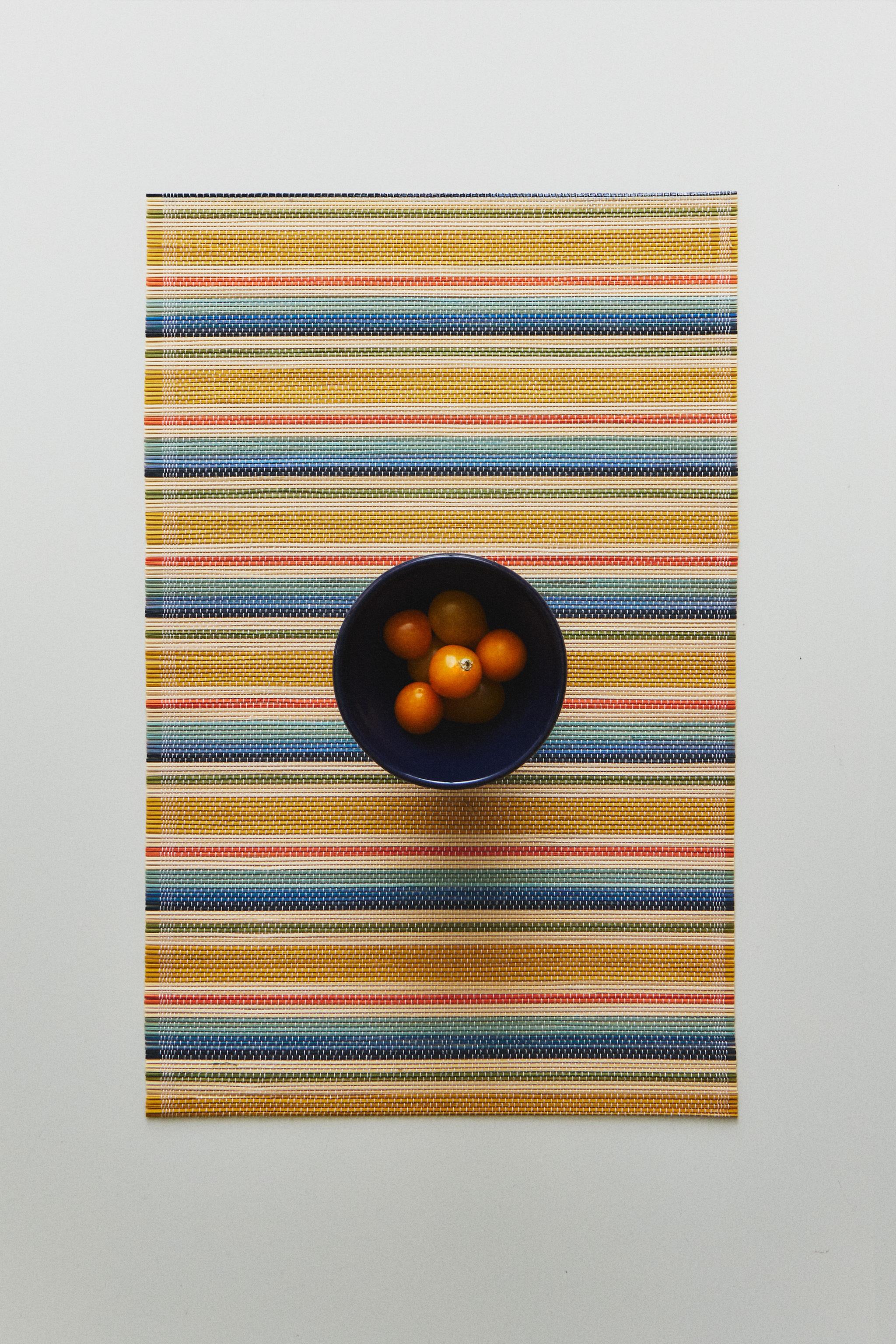 STRIPED BAMBOO PLACEMAT — Yellow