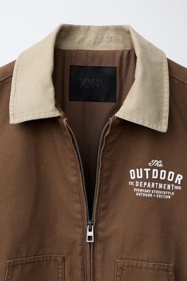 CONTRAST COLLAR JACKET - Brown by Zara - Image 6