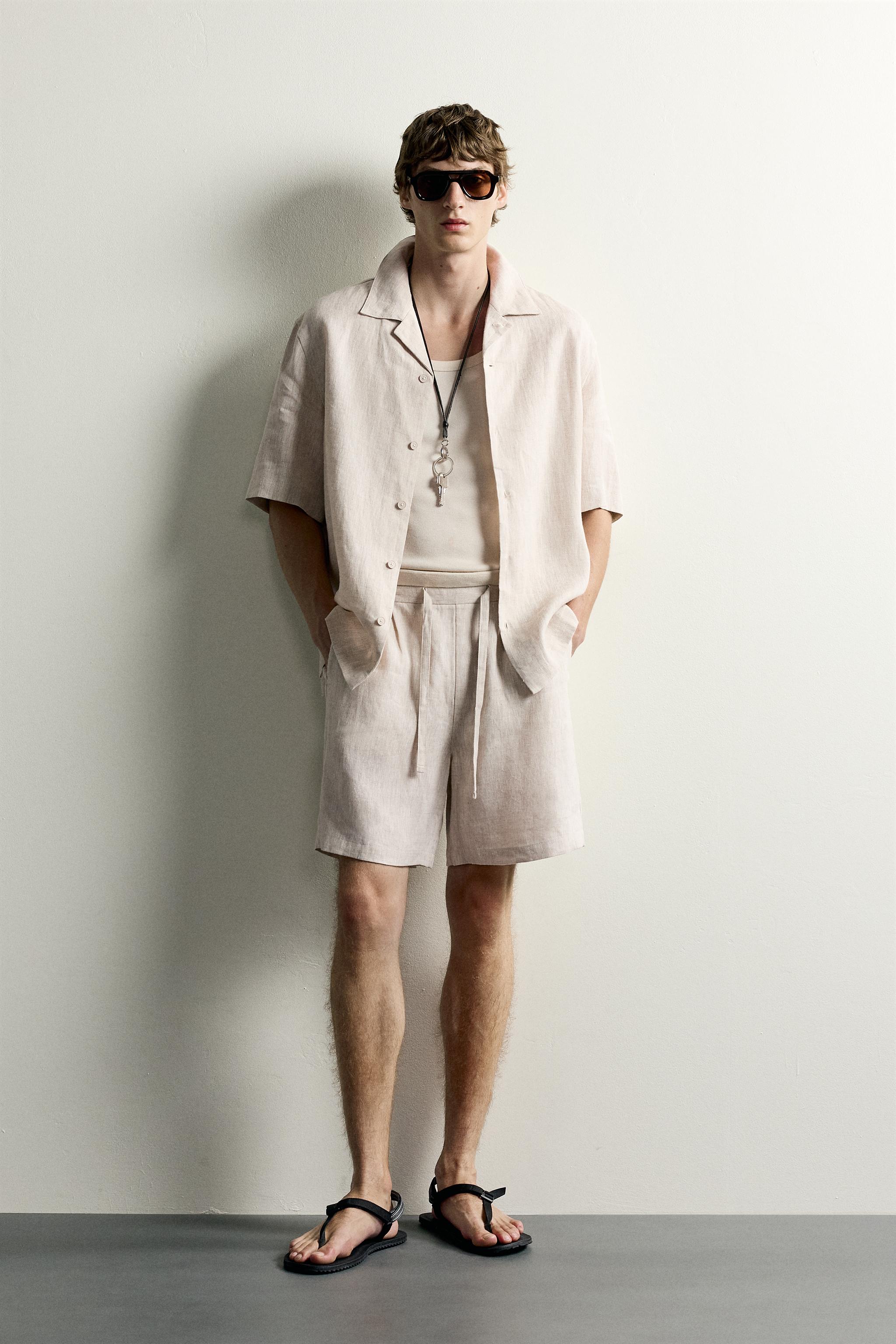 SHORT RELAXED FIT 100% LIN
